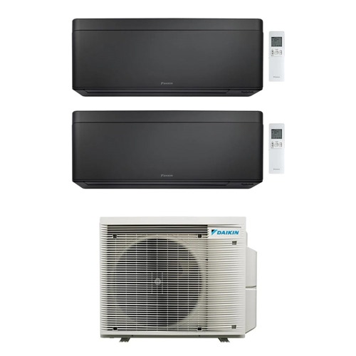 Immagine di Daikin STYLISH Climatizzatore a parete dual split inverter Wi-Fi nero | unità esterna R32 5 kW unità interne 9000+12000 BTU 2MXM50A9+FTXA[25|35]CB