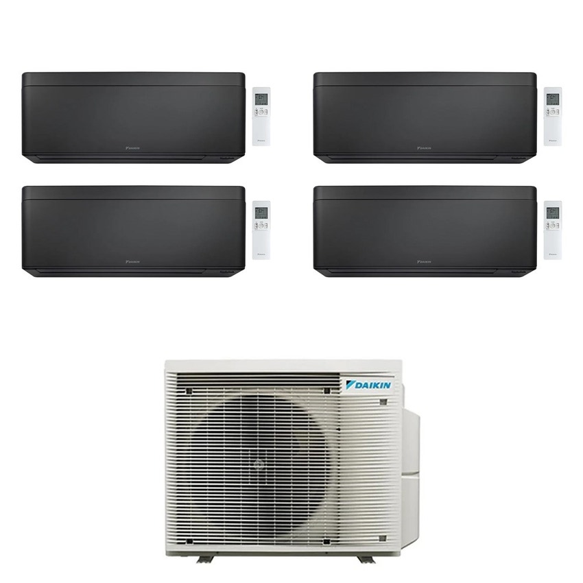 Immagine di Daikin STYLISH Climatizzatore a parete quadri split inverter Wi-Fi nero | unità esterna R32 7.4 kW unità interne 9000+12000+12000+12000 BTU 4MXM80A9+FTXA[25|35|35|35]CB