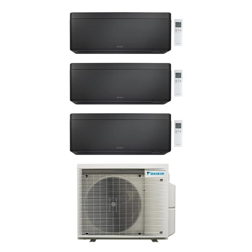 Immagine di Daikin STYLISH Climatizzatore a parete trial split inverter Wi-Fi nero | unità esterna R32 7.8 kW unità interne 7000+7000+9000 BTU 5MXM90A9+FTXA[20|20|25]CB