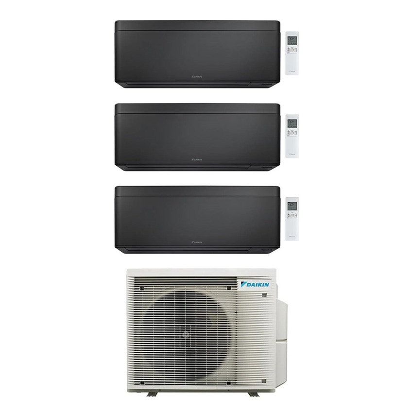 Immagine di Daikin STYLISH Climatizzatore a parete trial split inverter Wi-Fi nero | unità esterna R32 7.8 kW unità interne 12000+12000+18000 BTU 5MXM90A9+FTXA[35|35|50]CB