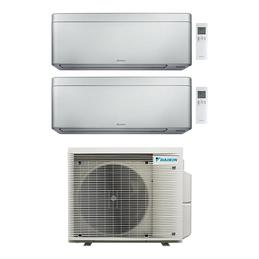 Immagine di Daikin STYLISH Climatizzatore a parete dual split inverter Wi-Fi silver | unità esterna R32 5 kW unità interne 5000+5000 BTU 2MXM50A9+CTXA[15|15]CS