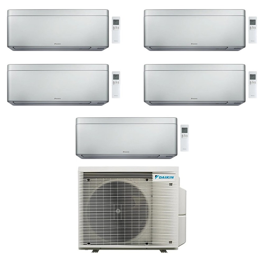 Immagine di Daikin STYLISH Climatizzatore a parete penta split inverter Wi-Fi silver | unità esterna R32 7.8 kW unità interne 5000+5000+9000+15000+15000 BTU 5MXM90A9+CTXA[15|15]CS+FTXA[25|42|42]CS