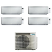 Immagine di Daikin STYLISH Climatizzatore a parete quadri split inverter Wi-Fi silver | unità esterna R32 7.8 kW unità interne 7000+7000+9000+12000 BTU 5MXM90A9+FTXA[20|20|25|35]CS