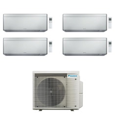 Immagine di Daikin STYLISH Climatizzatore a parete quadri split inverter Wi-Fi silver | unità esterna R32 7.8 kW unità interne 7000+12000+12000+18000 BTU 5MXM90A9+FTXA[20|35|35|50]CS