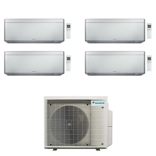 Immagine di Daikin STYLISH Climatizzatore a parete quadri split inverter Wi-Fi silver | unità esterna R32 7.8 kW unità interne 5000+5000+7000+9000 BTU 5MXM90A9+CTXA[15|15]CS+FTXA[20|25]CS