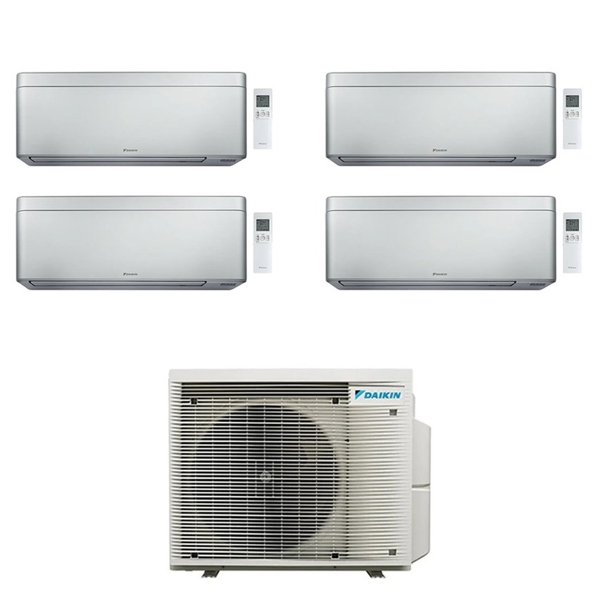 Immagine di Daikin STYLISH Climatizzatore a parete quadri split inverter Wi-Fi silver | unità esterna R32 7.8 kW unità interne 7000+7000+12000+12000 BTU 5MXM90A9+FTXA[20|20|35|35]CS