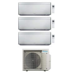 Immagine di Daikin STYLISH Climatizzatore a parete trial split inverter Wi-Fi silver | unità esterna R32 7.4 kW unità interne 9000+12000+15000 BTU 4MXM80A9+FTXA[25|35|42]CS