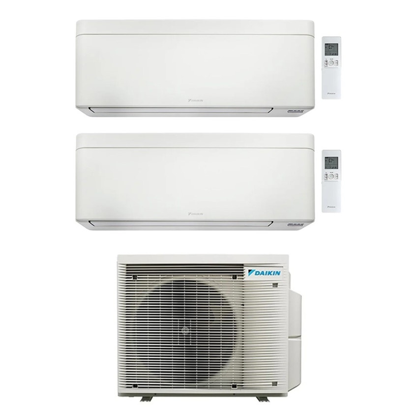 Immagine di Daikin STYLISH Climatizzatore a parete dual split inverter Wi-Fi bianco | unità esterna R32 5 kW unità interne 9000+9000 BTU 2MXM50A9+FTXA[25|25]CW