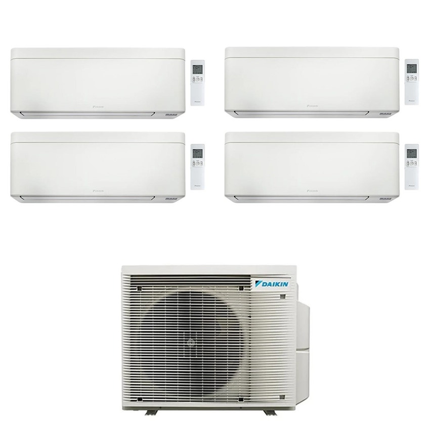 Immagine di Daikin STYLISH Climatizzatore a parete quadri split inverter Wi-Fi bianco | unità esterna R32 7.4 kW unità interne 5000+7000+7000+15000 BTU 4MXM80A9+CTXA[15]CW+FTXA[20|20|42]CW