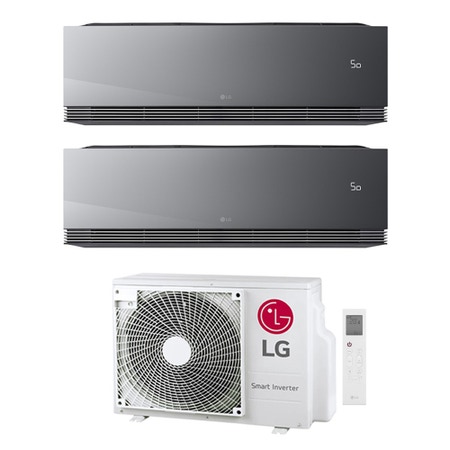 Immagine di LG ARTCOOL Mirror AI Climatizzatore a parete dual split inverter Wi-Fi mirror | unità esterna R32 4.1 kW unità interne 9000+9000 BTU MU2R15.U13+AA[09|09]SP.NS1