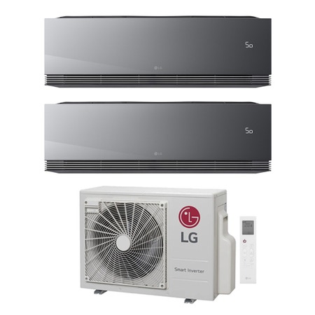 Immagine di LG ARTCOOL Mirror AI Climatizzatore a parete dual split inverter Wi-Fi mirror | unità esterna R32 5.3 kW unità interne 9000+9000 BTU MU3R19.U23+AA[09|09]SP.NS1