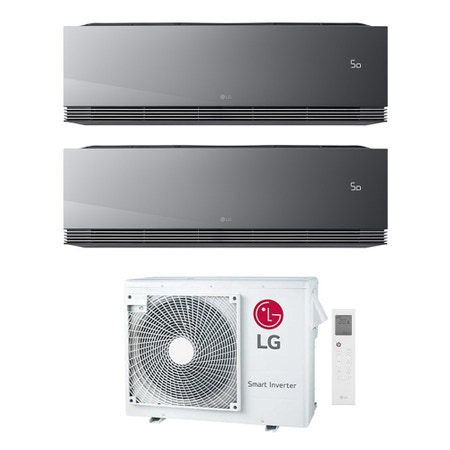 Immagine di LG ARTCOOL Mirror AI Climatizzatore a parete dual split inverter Wi-Fi mirror | unità esterna R32 7 kW unità interne 9000+9000 BTU MU4R25.U22+AA[09|09]SP.NS1