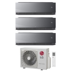 Immagine di LG ARTCOOL Mirror AI Climatizzatore a parete trial split inverter Wi-Fi mirror | unità esterna R32 6.2 kW unità interne 9000+9000+12000 BTU MU3R21.U23+AA[09|09|12]SP.NS1