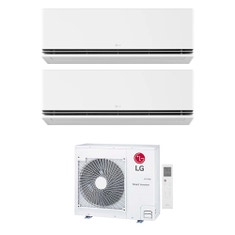 Immagine di LG DUALCOOL Deluxe AI Climatizzatore a parete dual split inverter Wi-Fi bianco | unità esterna R32 7.9 kW unità interne 9000+24000 BTU MU4R27.U42+H[09|24]S1DA.NS1