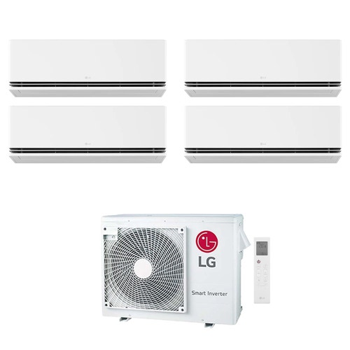 Immagine di LG DUALCOOL Deluxe AI Climatizzatore a parete quadri split inverter Wi-Fi bianco | unità esterna R32 7 kW unità interne 9000+9000+9000+9000 BTU MU4R25.U22+H[09|09|09|09]S1DA.NS1