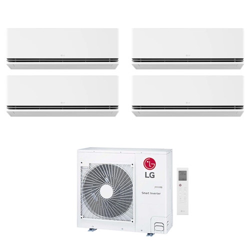 Immagine di LG DUALCOOL Deluxe AI Climatizzatore a parete quadri split inverter Wi-Fi bianco | unità esterna R32 7.9 kW unità interne 9000+9000+9000+9000 BTU MU4R27.U42+H[09|09|09|09]S1DA.NS1