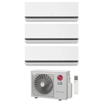 Immagine di LG DUALCOOL Deluxe AI Climatizzatore a parete trial split inverter Wi-Fi bianco | unità esterna R32 5.3 kW unità interne 9000+9000+12000 BTU MU3R19.U23+H[09|09|12]S1DA.NS1