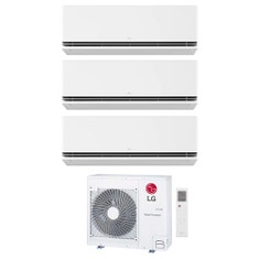 Immagine di LG DUALCOOL Deluxe AI Climatizzatore a parete trial split inverter Wi-Fi bianco | unità esterna R32 7.9 kW unità interne 9000+9000+9000 BTU MU4R27.U42+H[09|09|09]S1DA.NS1