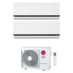Immagine di LG DUALCOOL Premium AI Climatizzatore a parete dual split inverter Wi-Fi bianco | unità esterna R32 7 kW unità interne 9000+9000 BTU MU4R25.U22+H[09|09]S1PA.NS1