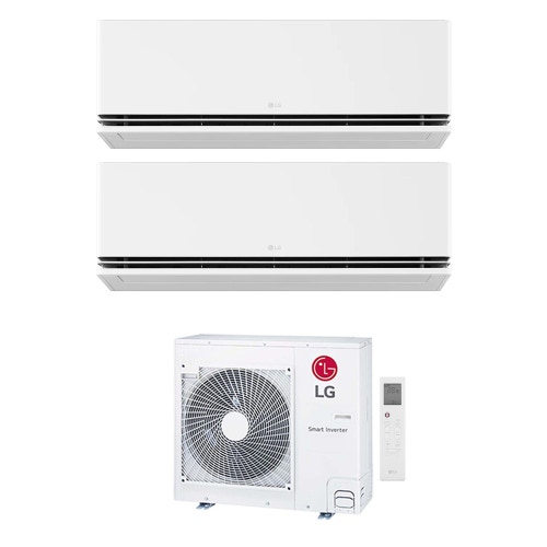 Immagine di LG DUALCOOL Premium AI Climatizzatore a parete dual split inverter Wi-Fi bianco | unità esterna R32 7.9 kW unità interne 12000+12000 BTU MU4R27.U42+H[12|12]S1PA.NS1