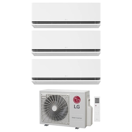 Immagine di LG DUALCOOL Premium AI Climatizzatore a parete trial split inverter Wi-Fi bianco | unità esterna R32 5.3 kW unità interne 9000+9000+9000 BTU MU3R19.U23+H[09|09|09]S1PA.NS1