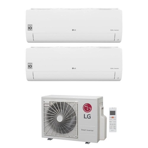 Immagine di LG LIBERO SMART Climatizzatore a parete dual split inverter Wi-Fi bianco | unità esterna R32 5.3 kW unità interne 7000+12000 BTU MU3R19.U23+MS[07]ET.NSA+S[12]EC.NSJS