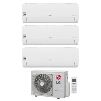 Immagine di LG LIBERO SMART Climatizzatore a parete trial split inverter Wi-Fi bianco | unità esterna R32 5.3 kW unità interne 9000+9000+12000 BTU MU3R19.U23+S[09|09|12]EC.NSJS