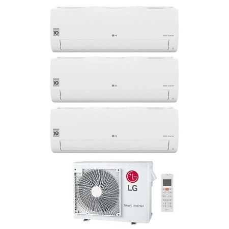 Immagine di LG LIBERO SMART Climatizzatore a parete trial split inverter Wi-Fi bianco | unità esterna R32 7 kW unità interne 7000+9000+9000 BTU MU4R25.U22+MS[07]ET.NSA+S[09|09]EC.NSJS