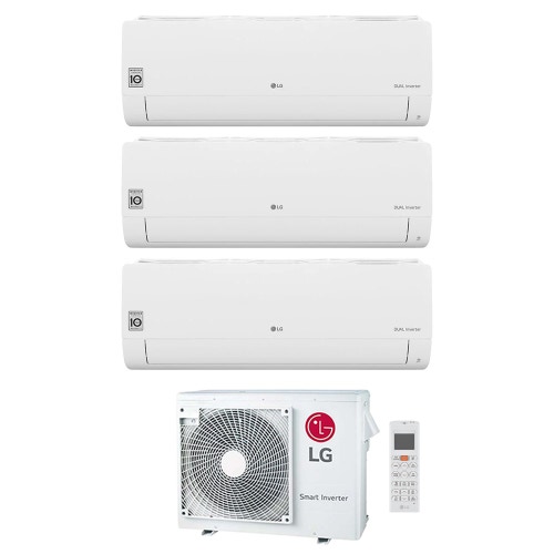 Immagine di LG LIBERO SMART Climatizzatore a parete trial split inverter Wi-Fi bianco | unità esterna R32 7 kW unità interne 9000+9000+9000 BTU MU4R25.U22+S[09|09|09]EC.NSJS