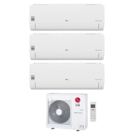 Immagine di LG LIBERO SMART Climatizzatore a parete trial split inverter Wi-Fi bianco | unità esterna R32 8.8 kW unità interne 7000+9000+9000 BTU MU5R30.U42+MS[07]ET.NSA+S[09|09]EC.NSJS