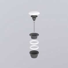 Immagine di Cielo Piletta universale click clack colore cemento finitura opaco, con coperchio in ceramica colore bianco finitura lucido PIL01CMB