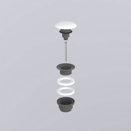 Immagine di Cielo Piletta universale click clack colore cemento finitura opaco, con coperchio in ceramica colore bianco finitura lucido PIL01CMB