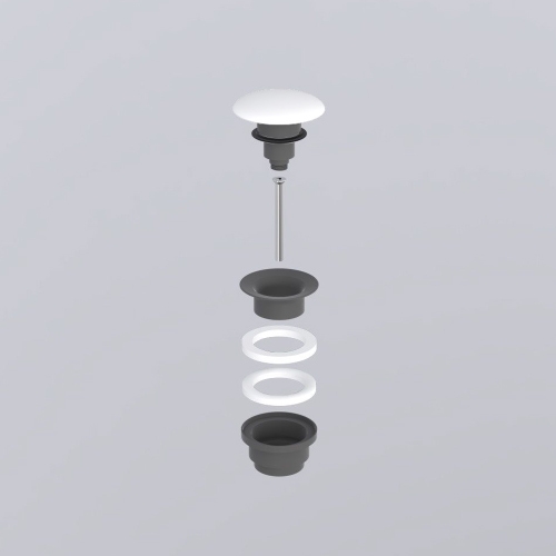 Immagine di Cielo Piletta universale click clack colore cemento finitura opaco, con coperchio in ceramica colore bianco finitura lucido PIL01CMB
