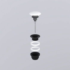 Immagine di Cielo Piletta universale click clack colore nero finitura opaco, con coperchio in ceramica colore bianco finitura lucido PIL01NMB