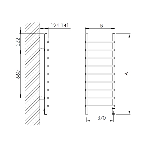 Immagine di Deltacalor FOX23 ELECTRIC scaldasalviette H.111,5 L.40,5 cm, colore bianco FOX23E103040TB