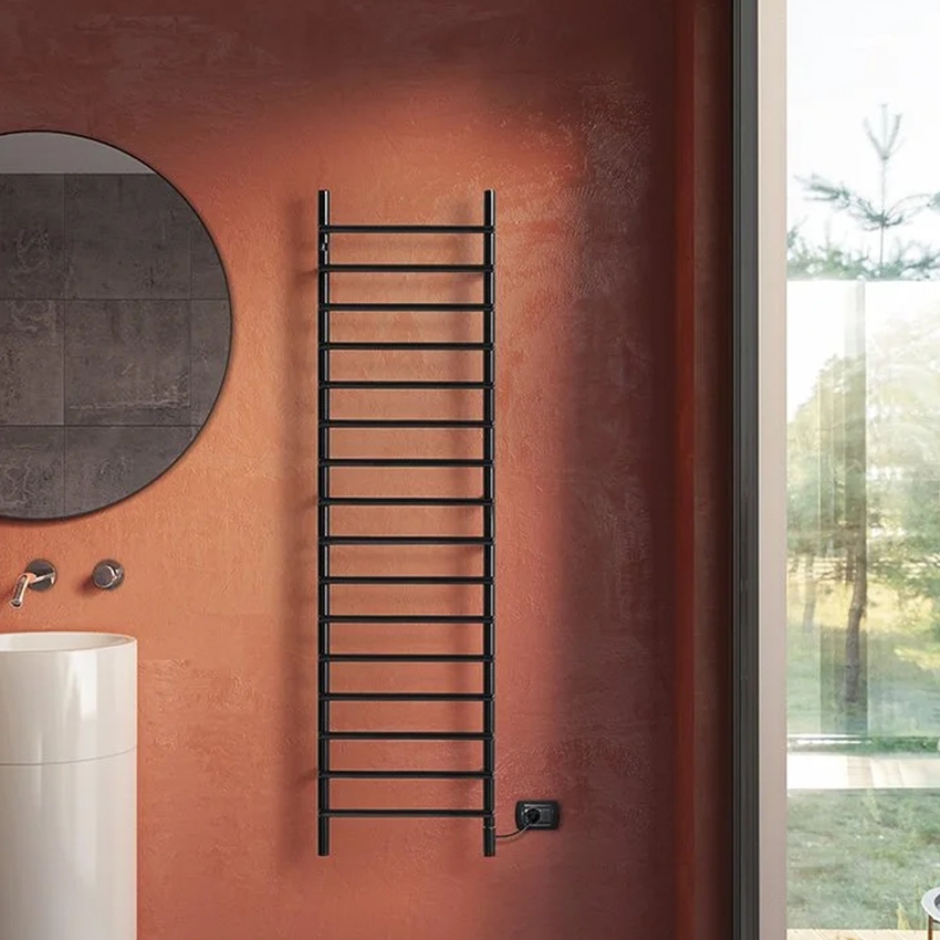 Immagine di Deltacalor FOX23 ELECTRIC scaldasalviette H.111,5 L.40,5 cm, colore bianco FOX23E103040TB