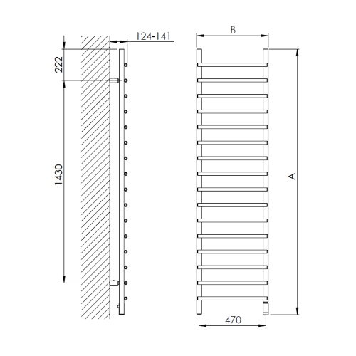 Immagine di Deltacalor FOX23 ELECTRIC scaldasalviette H.187,3 L.50,5 cm, colore bianco FOX23E178050TB