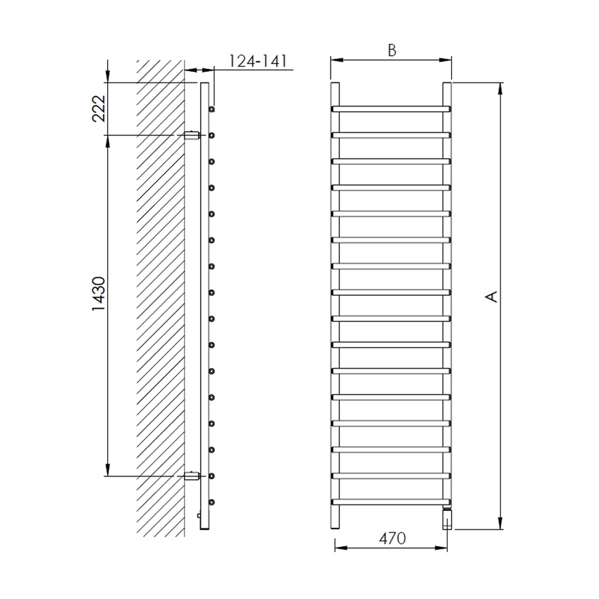Immagine di Deltacalor FOX23 ELECTRIC scaldasalviette H.187,3 L.50,5 cm, colore bianco FOX23E178050TB