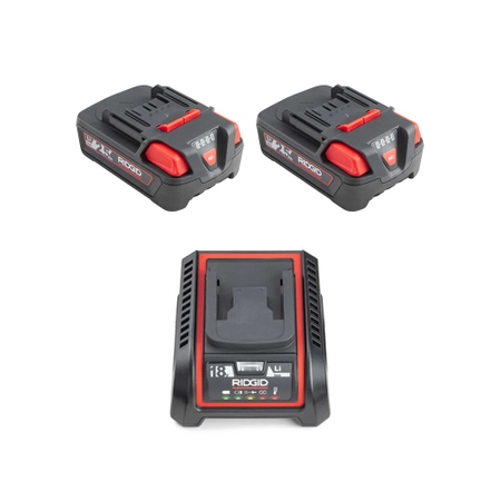 Immagine di Ridgid Kit 2 batterie 2,5 AH e caricabatterie Li-Ion 18 V 230 V 61743