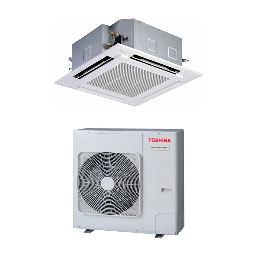 Immagine di Toshiba CASSETTA A 4 VIE 90x90 Climatizzatore a cassetta monosplit inverter | unità esterna DIGITAL INVERTER 9.5 kW trifase unità interna 32000 BTU RAV-GM1101AT8P-E+RAV-HM1101UTP-E