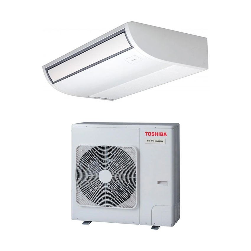 Immagine di Toshiba SOFFITTO Climatizzatore a soffitto monosplit inverter | unità esterna DIGITAL INVERTER 12.1 kW trifase unità interna 40000 BTU RAV-GM1401AT8P-E+RAV-HM1401CTP-E