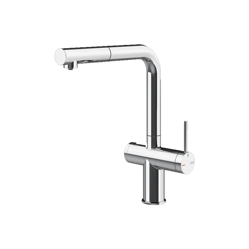 Immagine di Gessi INEDITO miscelatore con bocca girevole per lavello, con funzione acqua filtrata, finitura cromo 60572#031