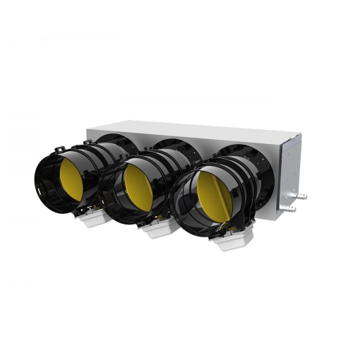 Immagine di Tecnosystemi PROAIR PACK CAB SILVER 3L kit per gestione multi-zona, con plenum in lamiera coibentata e 3 serrande motorizzate Ø 15 cm GAD400401