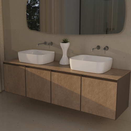 Immagine di Flaminia PLAY lavabo L.52 P.40 cm, da appoggio senza piano rubinetteria e senza troppopieno, colore bianco finitura lucido PY52A