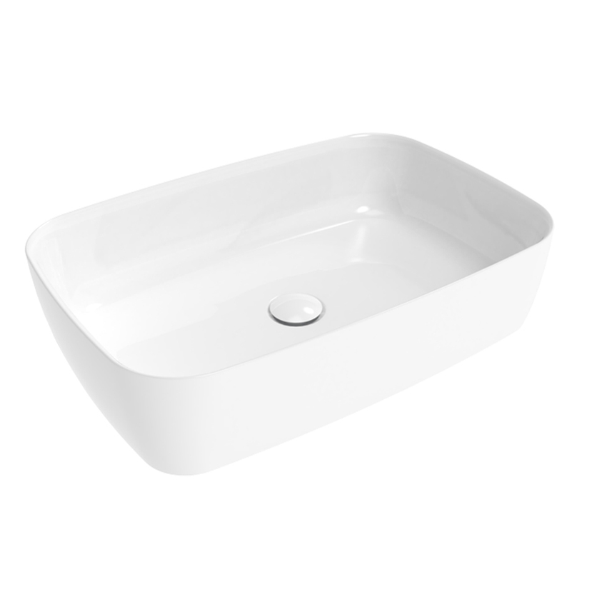 Immagine di Flaminia PLAY lavabo L.62 P.42 cm, da appoggio senza piano rubinetteria e senza troppopieno, colore bianco finitura lucido PY62A