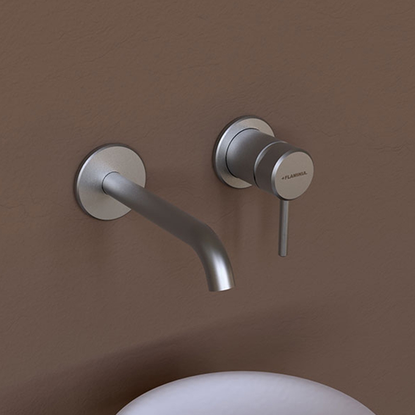 Immagine di Flaminia STIL miscelatore monocomando P.15 cm ad incasso per lavabo, senza scarico, corpo incasso incluso, finitura acciaio spazzolato ST3058ACC
