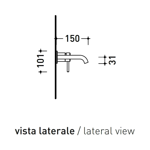 Immagine di Flaminia STIL miscelatore monocomando P.15 cm ad incasso per lavabo, senza scarico, corpo incasso incluso, finitura acciaio spazzolato ST3058ACC