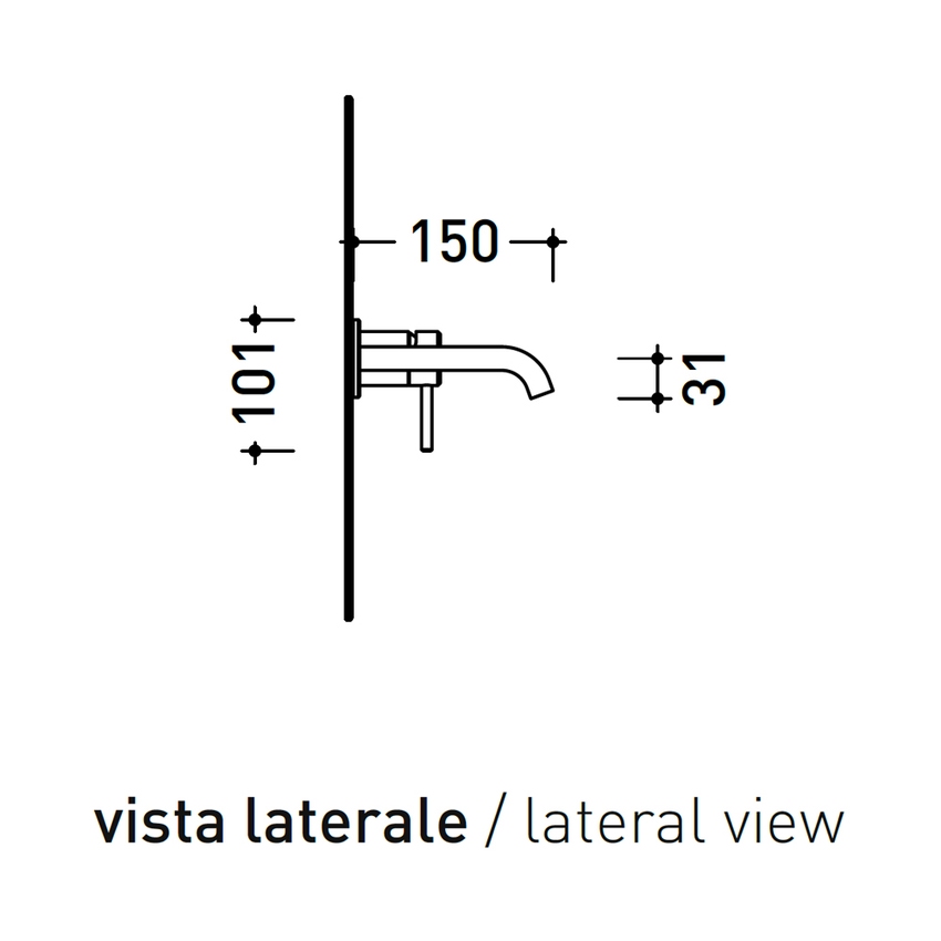 Immagine di Flaminia STIL miscelatore monocomando P.15 cm ad incasso per lavabo, senza scarico, corpo incasso incluso, finitura acciaio spazzolato ST3058ACC