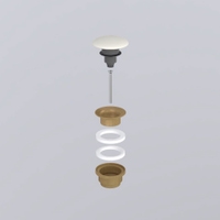Immagine di Cielo Piletta universale click clack finitura bronzo, con coperchio in ceramica colore talco finitura opaco PIL01BRTL