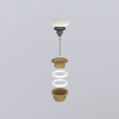 Immagine di Cielo Piletta universale click clack finitura bronzo, con coperchio in ceramica colore talco finitura opaco PIL01BRTL